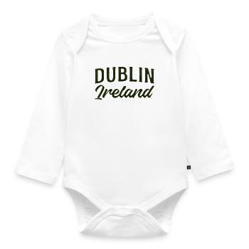 Dublin Irland Script Typografie - Baby Bio-Langarm-Body - Weiß - Vorne