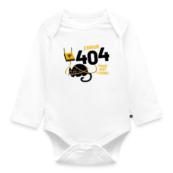 Error 404 Page Not Found - Organic Longsleeve Baby Bodysuit - white - Front