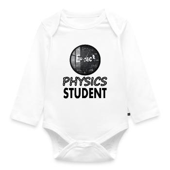 Physics Student Physics Student Physics Student - Organic Longsleeve Baby Bodysuit - white - Front