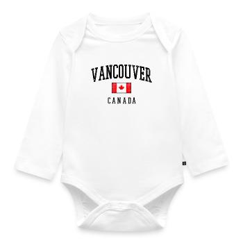 Vancouver, drapeau canadien - Body Bébé bio manches longues - blanc - Devant