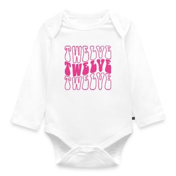 Twelve 12th Birthday For Girls 12 Years Old - Organic Longsleeve Baby Bodysuit - white - Front