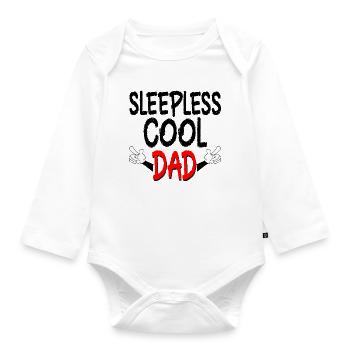 Happy Father's Day - BABY SLEEPLESS DAD - Organic Longsleeve Baby Bodysuit - white - Front