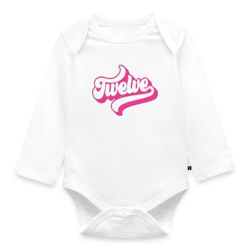 Twelve 12th Birthday For Girls 12 Years Old - Organic Longsleeve Baby Bodysuit - white - Front