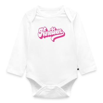 Nineteen 19th Birthday Girls Women 19 Years Old - Organic Longsleeve Baby Bodysuit - white - Front