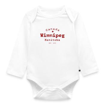 Winnipeg Est 1873 Shirt - Organic Longsleeve Baby Bodysuit - white - Front