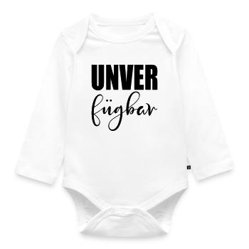 SCHRIFTZUG UNVERFÜGBAR - STATUS - Baby Bio-Langarm-Body - Weiß - Vorne