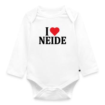 T-Shirt I love Neide T-Shirt Geschenkidee - Baby Bio-Langarm-Body - Weiß - Vorne