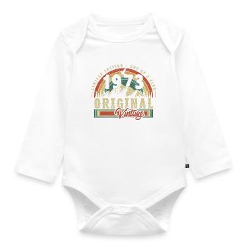 1973 Birthday born in 1973 Retro Vintage - Organic Longsleeve Baby Bodysuit - white - Front