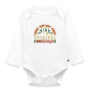 2015 Birthday born in 2015 Retro Vintage - Organic Longsleeve Baby Bodysuit - white - Front