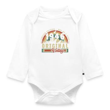 1946 Birthday Born in 1946 Retro Vintage - Organic Longsleeve Baby Bodysuit - white - Front