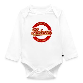 Ankara Vintage Logo Est 1923 - Baby Bio-Langarm-Body - Weiß - Vorne