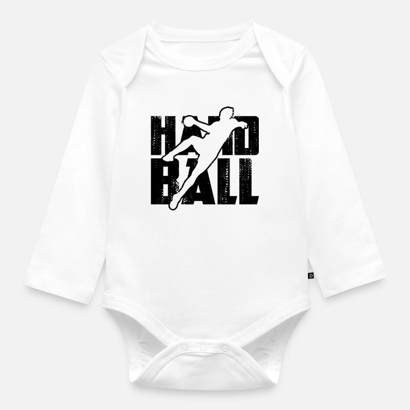 Handball - Body Bébé bio manches longues - blanc