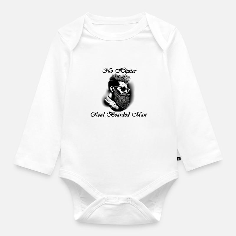 pas de Hipster - Body Bébé bio manches longues - blanc