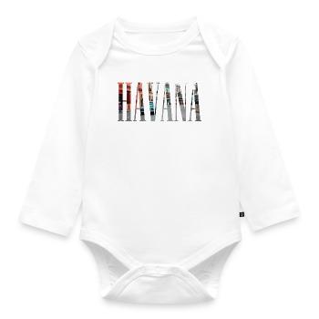 Havana | Havana | Cuba | Cuba | Holidays | Vintage car - Organic Longsleeve Baby Bodysuit - white - Front