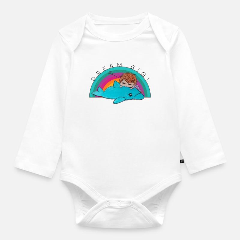 Für große Träume - Baby Bio-Langarm-Body - Weiß
