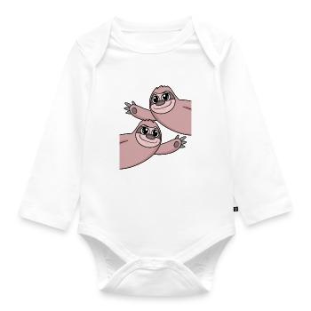 Faultier Faultiere - Baby Bio-Langarm-Body - Weiß - Vorne