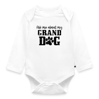 Fragen Sie mich nach meinem Enkelhund - Baby Bio-Langarm-Body - Weiß - Vorne