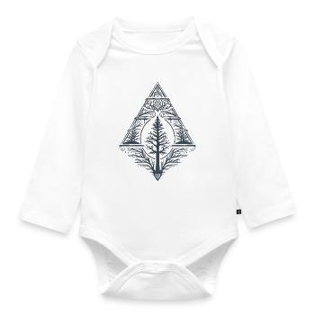 Pagan Tree Fir Teutonic Symbol Triskele Occult - Organic Longsleeve Baby Bodysuit - white - Front