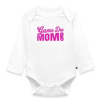 Game Developer Mother - Organic Longsleeve Baby Bodysuit - white - Front