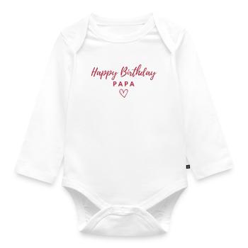Happy Birthday Papa Lieblingsmensch Geburtstag - Baby Bio-Langarm-Body - Weiß - Vorne