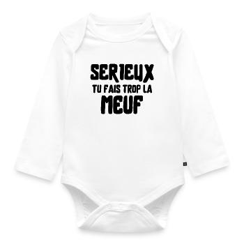 meuf, cité, femme humour - Body Bébé bio manches longues - blanc - Devant