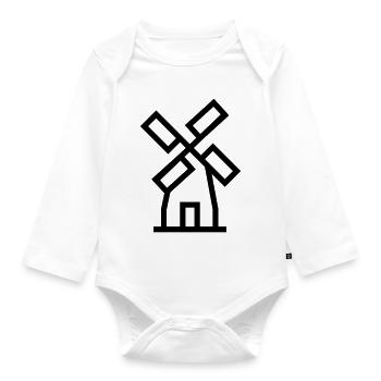 Windmill windmill air energy - Organic Longsleeve Baby Bodysuit - white - Front