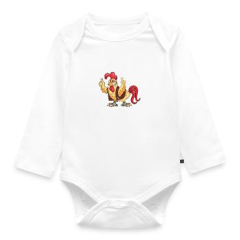 Mathemachicken Mathelehrer Mathematik - Baby Bio-Langarm-Body - Weiß - Vorne