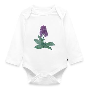 dänische Orchidee - Baby Bio-Langarm-Body - Weiß - Vorne