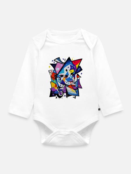 Graffiti - Baby Bio-Langarm-Body - Weiß