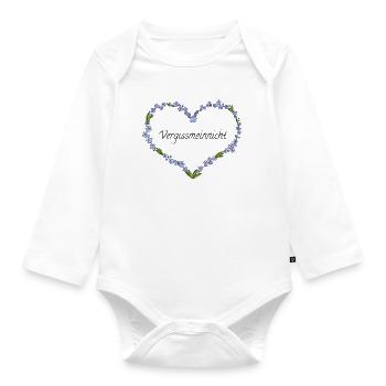 Forget-me-not - Organic Longsleeve Baby Bodysuit - white - Front