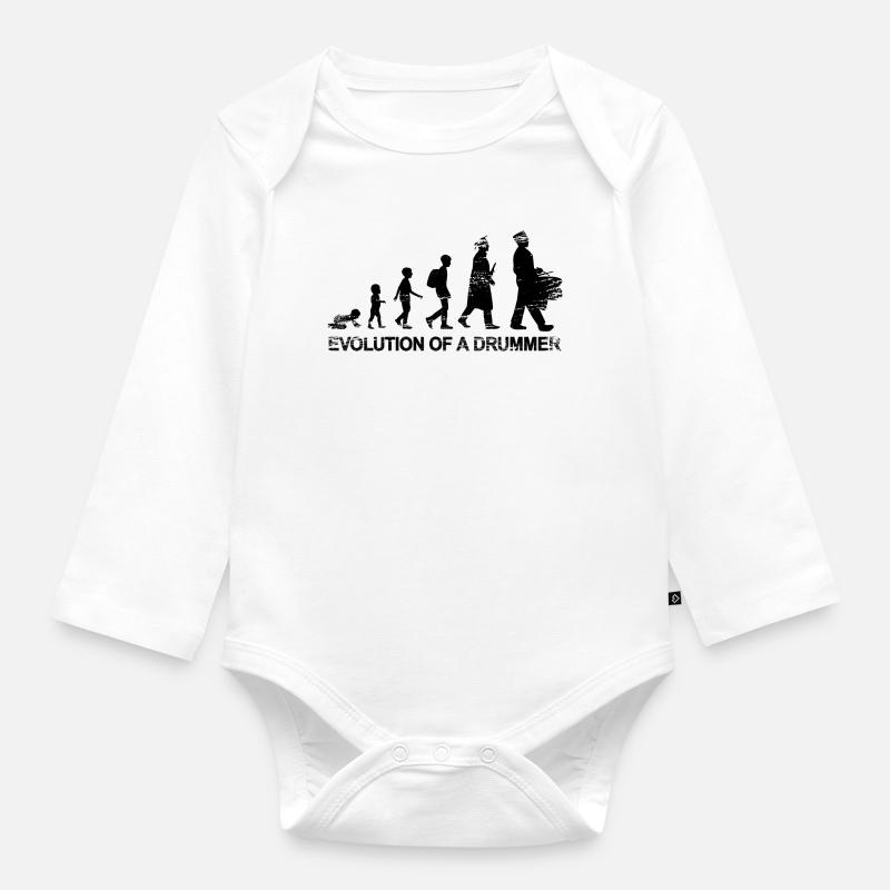 Entwicklung eines Trommlers - Baby Bio-Langarm-Body - Weiß