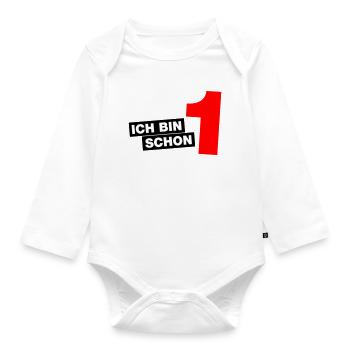 Ich bin schon 1 - Baby Bio-Langarm-Body - Weiß - Vorne