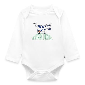 BAVARIAN UNICORN - Organic Longsleeve Baby Bodysuit - white - Front