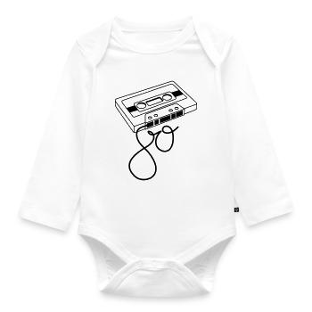 Années 80 - Body Bébé bio manches longues - blanc - Devant