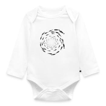 Fischschwarm - Baby Bio-Langarm-Body - Weiß - Vorne