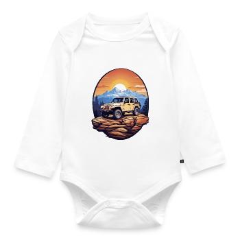 Geländewagen 4x4 - Baby Bio-Langarm-Body - Weiß - Vorne