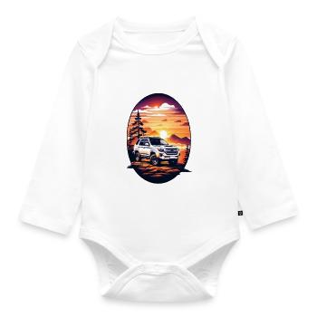 Geländewagen - Baby Bio-Langarm-Body - Weiß - Vorne