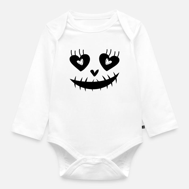 Visage d’Halloween - Body Bébé bio manches longues - blanc