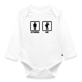 Ice Cream Stick Figure - Organic Longsleeve Baby Bodysuit - white - Front