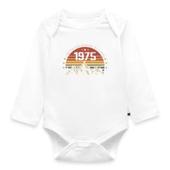 Né en 1975 - Vintage Cadeau D'anniversaire 1975 - Body Bébé bio manches longues - blanc - Devant