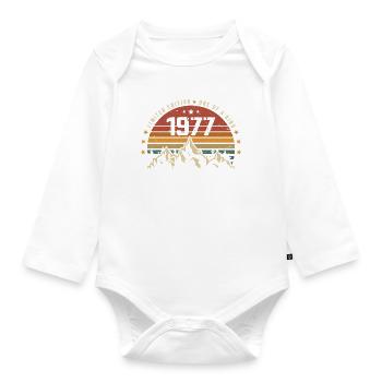 Né en 1977 - Vintage Cadeau D'anniversaire 1977 - Body Bébé bio manches longues - blanc - Devant
