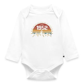 Born in 1952 - Vintage Birthday Gift 1952 - Organic Longsleeve Baby Bodysuit - white - Front