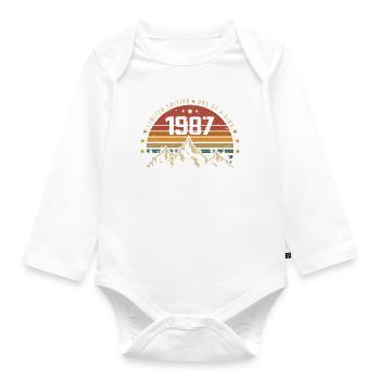 Né en 1987 - Vintage Cadeau D'anniversaire 1987 - Body Bébé bio manches longues - blanc - Devant