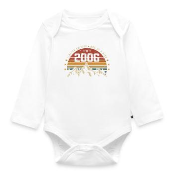 Born in 2006 - Vintage Birthday Gift 2006 - Organic Longsleeve Baby Bodysuit - white - Front