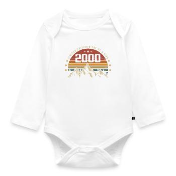 Born in 2000 - Vintage Birthday Gift 2000 - Organic Longsleeve Baby Bodysuit - white - Front