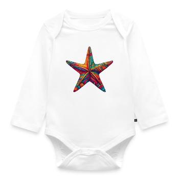 Seestern - Baby Bio-Langarm-Body - Weiß - Vorne