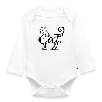 Feline Overlay - Fused Cat - Organic Longsleeve Baby Bodysuit - white - Front