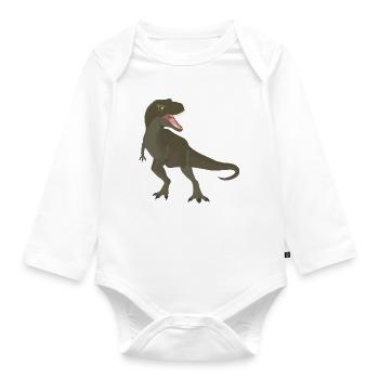 Tyrannosaurus - Baby Bio-Langarm-Body - Weiß - Vorne