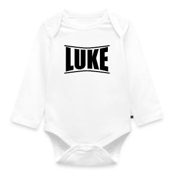 t-shirt Luke t-shirt gift idea - Organic Longsleeve Baby Bodysuit - white - Front