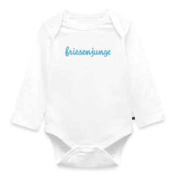 Friesenjunge -Ostfriesland - Baby Bio-Langarm-Body - Weiß - Vorne